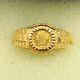 Vintage 22k Solid Yellow Gold Ring With Small Gold Coin 4.8 Grams Size 7.5