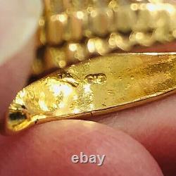 Vintage 22K Solid Yellow Gold Ring With Small Gold Coin 4.8 Grams Size 7.5
