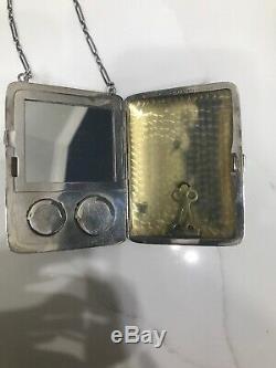 Vintage 925 Sterling silver Coin Purse 118 Grams 14k gold inlay Fabulous Unique
