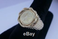 Vintage Men's 14K Yellow Gold US 1 Dollar Gold Coin Ring Size 10.25 12.8 grams