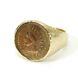Vintage Mens 14k Gold 1905 Indian Penny, Cent Coin Ring Size 11 16.9 Grams