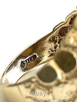 Vintage Mens Gold Nugget Ring 14K With 999.9 Pure Gold Coin 13.3 Grams Size 9.5