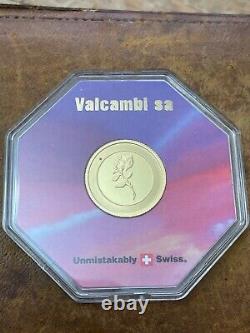 Vintage Valcambi Suisse 5 grams. 999 Gold Rose Coin Sealed Assay Case Rare