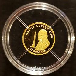 WORLD'S SMALLEST GOLD COIN, Liberia Gold 24K Pure Gold Coins. 73 Gram & COA. MLK