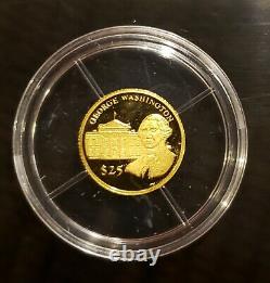 WORLD'S SMALLEST GOLD COIN, Liberia Gold 24K Pure Gold Coins. 73 Gram & COA. RARE