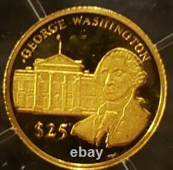 WORLD'S SMALLEST GOLD COIN, Liberia Gold 24K Pure Gold Coins. 73 Gram & COA. RARE