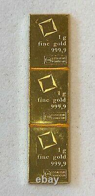 Wow 3- 1 Gram, Valcambi Bars, 999.9 Fine Gold Combi Bar-, See Other Gold