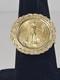 Y/g 14kt Ring Sz 8 With U. S. 1995 1-10th Oz Fine Gold Coin 8+ Grams