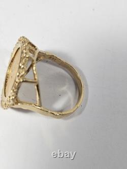 Y/G 14KT RING SZ 8 With U. S. 1995 1-10TH OZ FINE GOLD COIN 8+ GRAMS