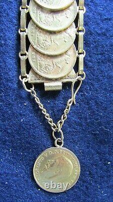 YELLOW GOLD 1907-1914 ENGLISH SOVEREIGN 20 COIN BRACELET 24k 97.9 GRAMS 7